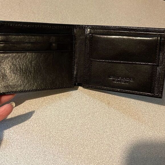 Vera Pelle Firenze Mens Genuine Leather Card Money Slot Bi-Fold Wallet Black - Picture 7 of 7